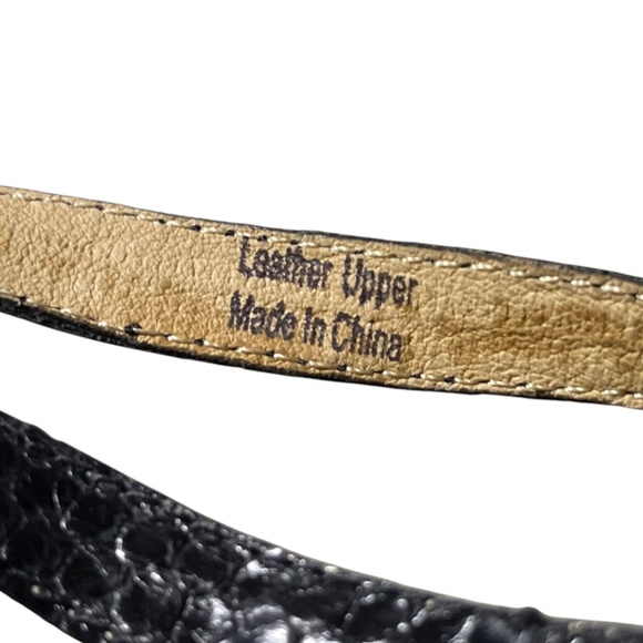 L.A.M.B. Raivyn 8.5 M Black Embossed Textured Caged Strappy Stiletto Heels Shoes - Picture 12 of 13